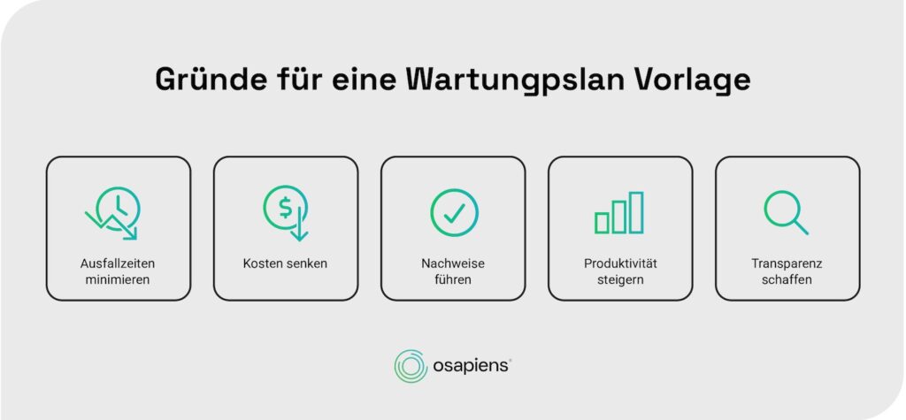 Gründe für eine Wartungsplan Vorlage