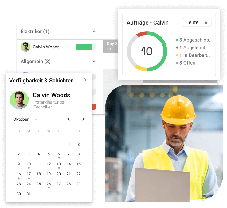 Erfassung von Aufträgen, Verfügbarkeiten & Schichten im osapiens HUB for Maintenance