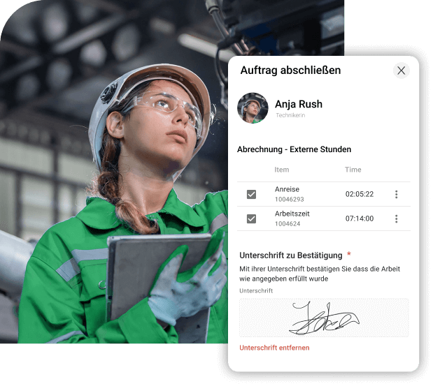 Aufträge mit elektronischer Unterschrift im osapiens HUB for Maintenance