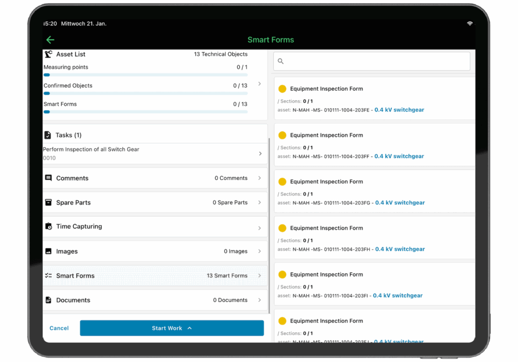 Smart Forms für Energieversorger im osapiens HUB for Maintenance
