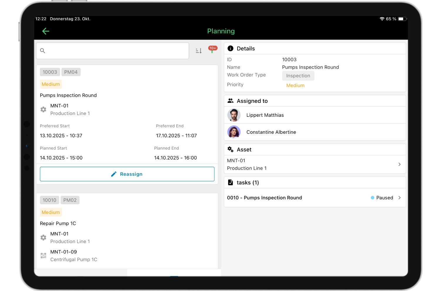 Planung von Aufträgen im osapiens HUB
