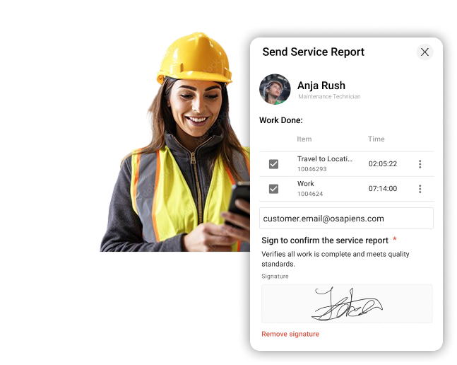 Osapiens mobile app for technicians