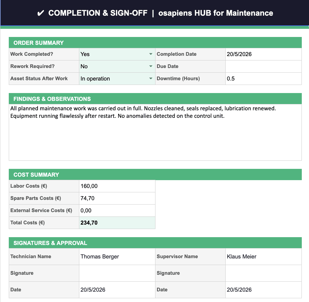 Work Order Template with osapiens: Approval