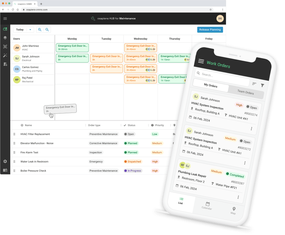 Working with osapiens HUB for Maintenance: Dashboards, Work Orders and More